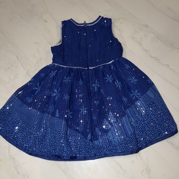 Disney Brand Sequined Elsa Dress Lined Sz 2 - Picture 6 of 9